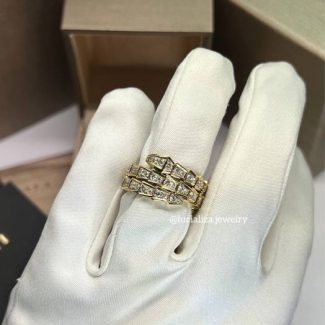 Каблучка в стилі BVLGARI Serpenti з діамантами 1.33ct