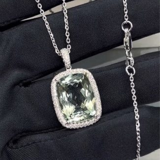 Кольє з аквамарином 9.94ct і діамантами 0.51ct